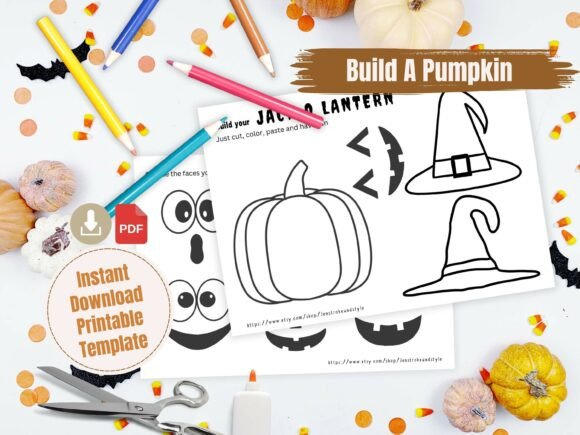 Download Halloween Paper Craft Build a Pumpkin - Craft Collection