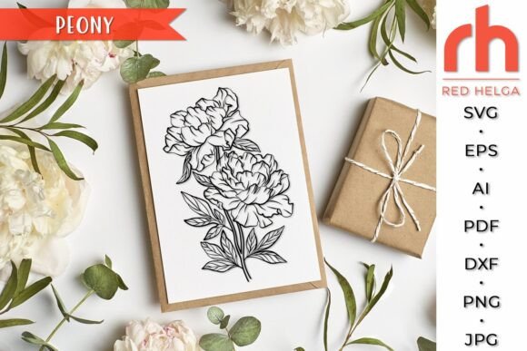 Download Peony SVG, November Birth Flower DXF - Flower dxf Collection