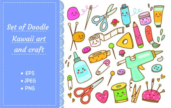 Download Art and Craft Supplies Doodle, DIY Tools - Craft Collection