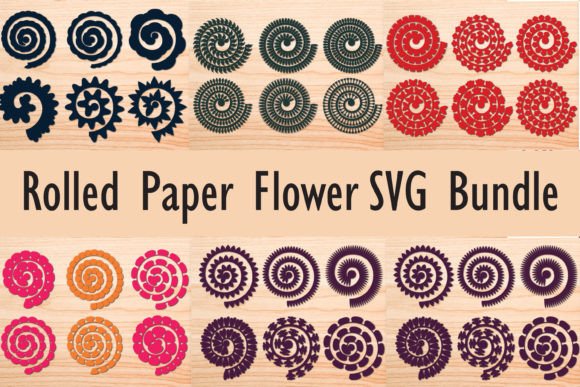 Download Rolled Paper Flower SVG Bundle - Rolled Collection