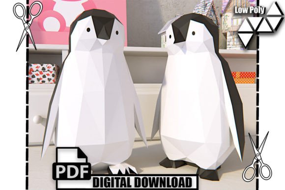 Download Polygonal Penguin 3D Papercraft Model - Craft Collection