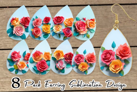 Download Earring 3D Paper Craft Roses - Craft Collection