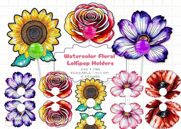 Download Flower Lollipop Holder Paper Craft - Craft Collection